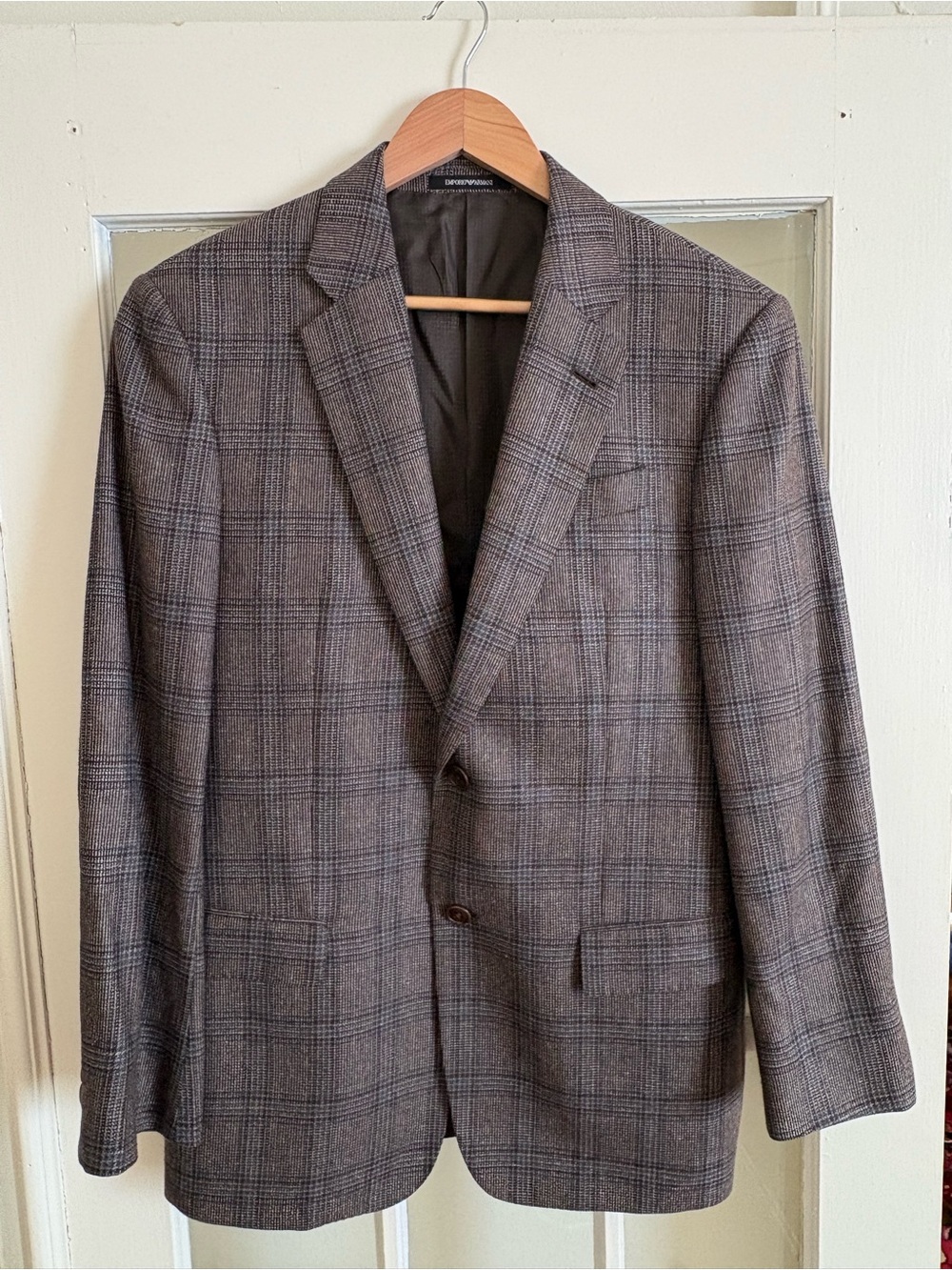 Emporio Armani "G Line" plaid sport coat